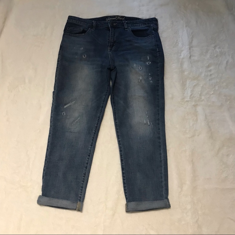 UNIVERSAL THREAD ankle length distressed mom jeans